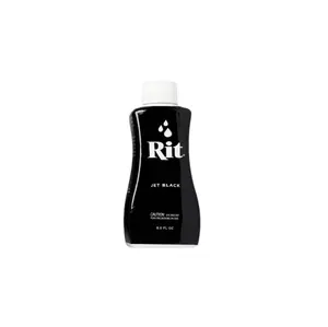 Rit Jet Black 8 oz Liquid Fabric Dye for Clothing Décor & Crafts