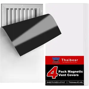 Magnetic Vent Covers, 5.5" x 12", 4 Pack Strong Ceiling Vent Covers for Home Wall, Floor Vents Air Register, RV, Home HVAC and AC Vents, Magnetic Vent Cover for Ceiling Iron Register