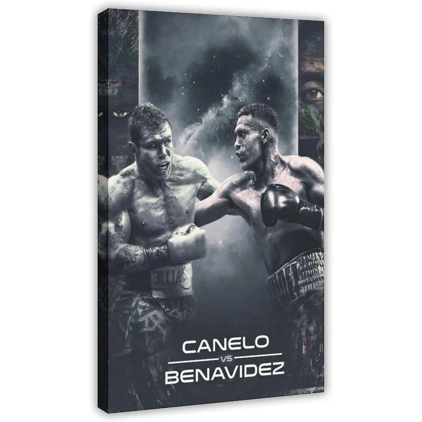 MijOb Canelo Alvarez Vs David Benavidez Boxing Athlete Canvas Poster - Multi-Size Decorative Handmade Production Art, High-Res Print, Home Decor for Living Room, Man Cave Wall Decoration