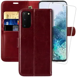 MONASAY Wallet Case Fit for Samsung Galaxy S20/S21/Plus/Ultra/FE，[Lens & Glass Screen Protector][RFID Blocking] Flip Folio Leather Cell Phone Cover with Credit Card Holder phone cases
