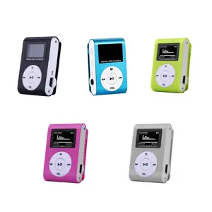 Micro Compact Plastic Portable Mini MP3 Player with Audio Card, Stereo Sound, LCD Display, Clip Design for On-the-Go Use