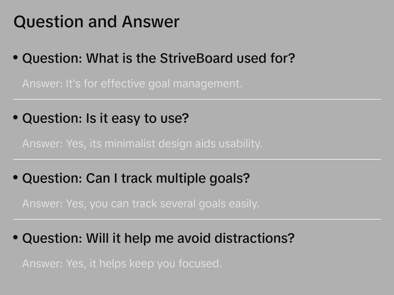 Strive Board Goal Tracker for Effective Goal Management