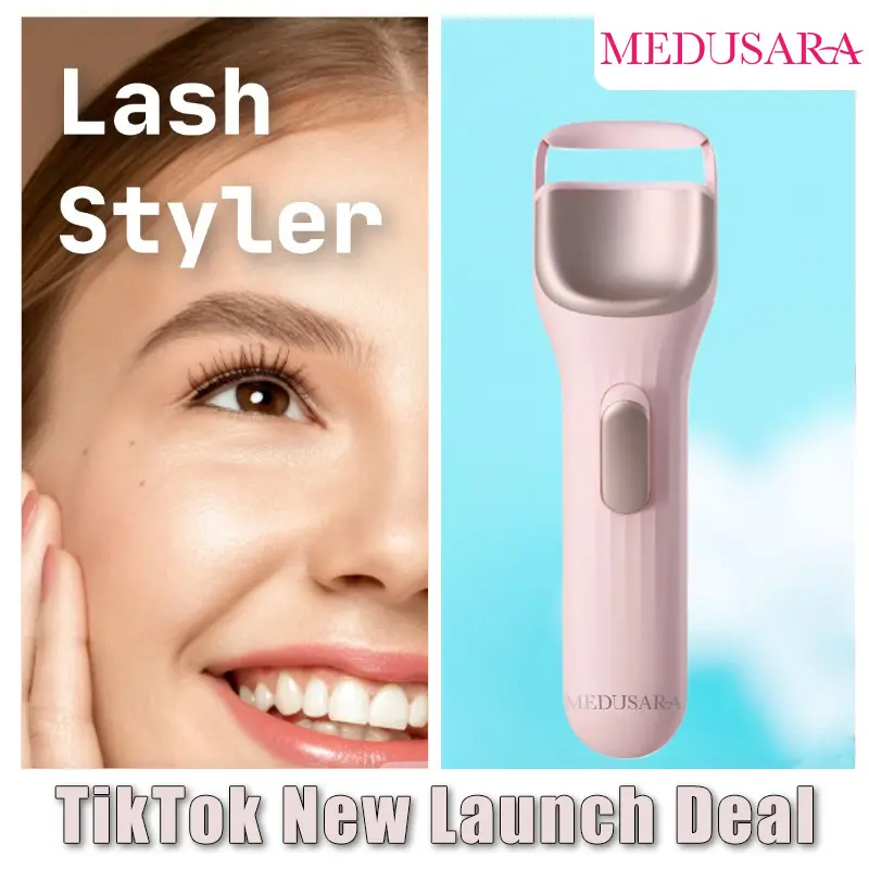 Medusara Electric Lash Styler-BU, Premium Heated Eyelash Sculpting Device, Rechargeable Heated Lash Curler, Medusara