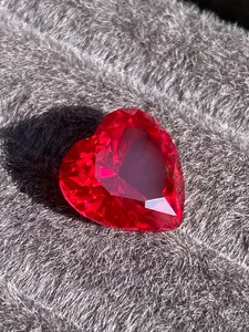 Heart Cut Synthetic Ruby Stone 5-11mm, DIY Jewelry Making Supplies, Perfect for Bracelets Rings Earrings Pendants Necklace Accessories
