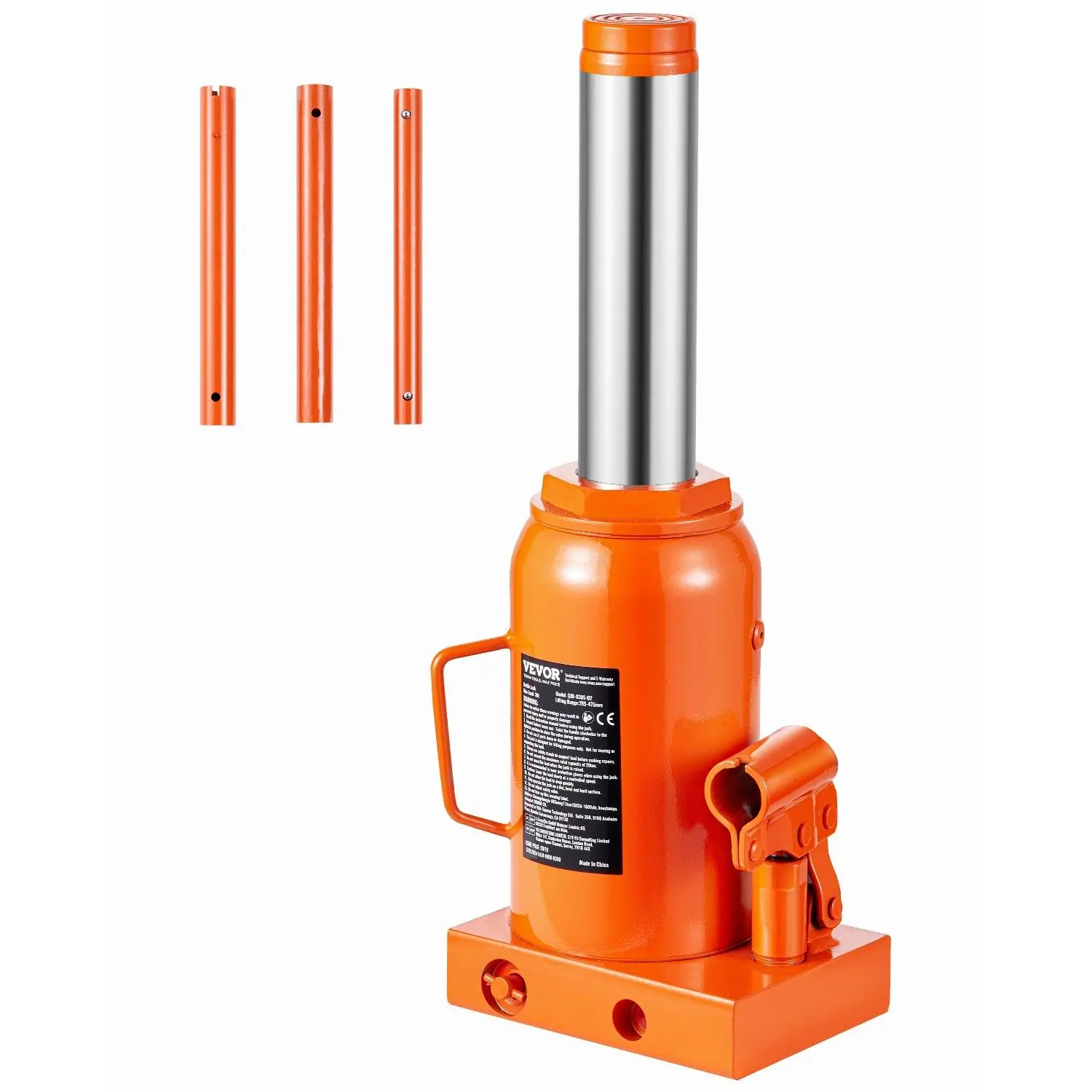 【DealsForYouDays】30T Leak-Proof Hydraulic Bottle Jack, Welded Steel Auto Repair Tools, 66138 lbs Capacity, 11.22"-18.66" Lifting Range, 3-Section Handle, Adjustable Height, 34.8 lbs, Wide Compatibility with RV/Pickups/Trucks, Industrial Engineering Use