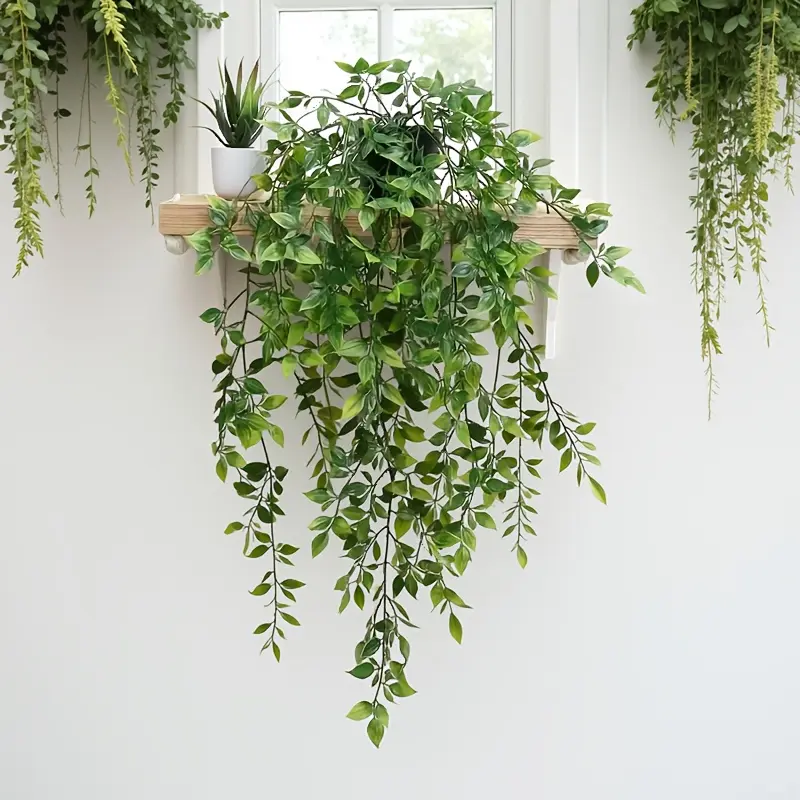 1pc Simulation Plants, Artificial Flower Plant, Artificial Floral Plant, Fake Hanging Plants, Hanging Mandala Plants, Home Decoration, House Plants Decor, Bathroom, Living Room, Wedding, Birthday, Yard, Office Desk, Outdoor Wall