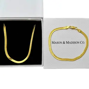 Best Gold Herringbone Chain Necklace Bracelet Set Trends for Women, Lady, Wife, Mom | Women’s BEST Trending Trendy Gold Herringbone Chain Necklace Bracelet Set Jewelry Gift on Sale for Women, Lady, Mother, Wife | Mason & Madison Co.