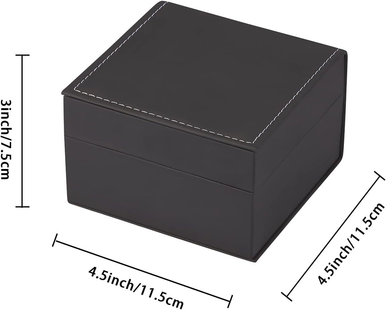 Black Single Watch Gift Box with Pillow PU Leather Wristwatch Display Case Organizer for Men