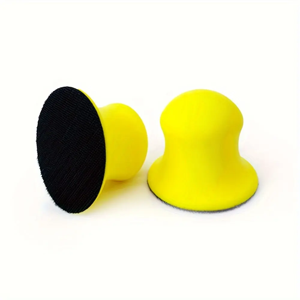Round handmade sand blocks with hook and loop discs - used as bases for furniture repair, home art, and crafts - woodworking tools Abrasive Sanding