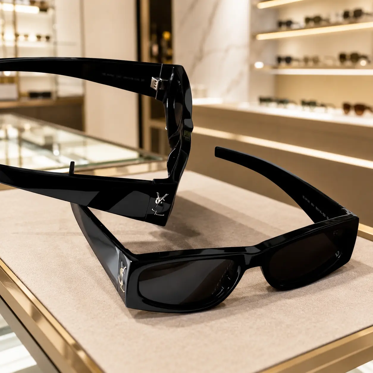 Luxury Black Rectangle Sunglasses for Women & Men, Slim Narrow Dark Lens Shades with Gold Accent Detail, Bold Retro Streetwear Eyewear for Driving, Travel & Everyday Fashion