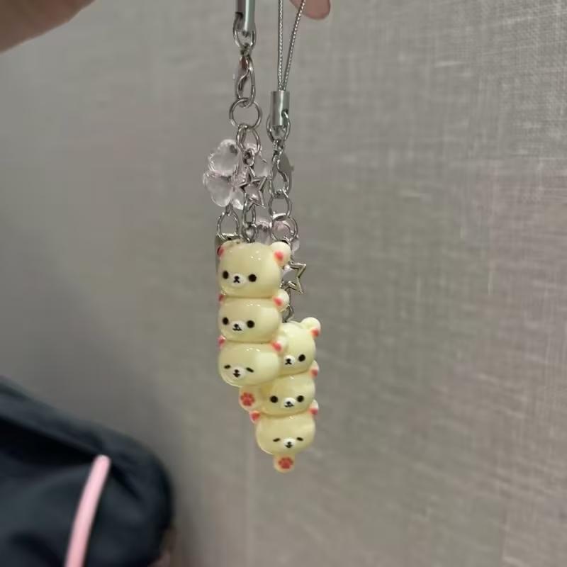 1 Piece Tanghulu Bear Super Cute Bear Mobile Phone Chain Charm & CCD Pendant, Ideal Gift for Friends, Perfect Choice for Valentine's Day to Give to Your Beloved
