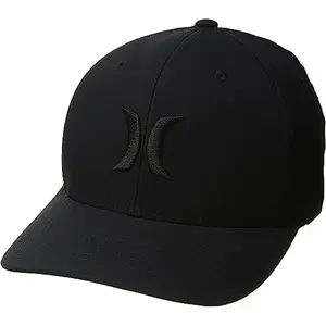 Hurley Mens Cap - One and Only Black Trucker Flexfit Hat Baseball Cap for Men