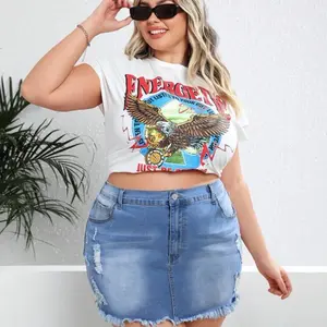 CURVE+ Plus Size Women's Skinny Stretch Denim Skirt, Blue - Bottom, Womenswear