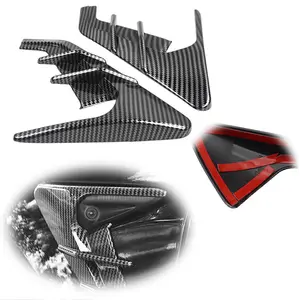 2pcs Carbon Fiber Style Side Fender Camera Flank Covers Trims For Tesla Model 3 Y 2021 2022