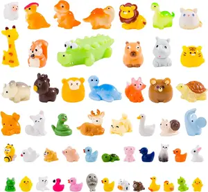 52PCS Mini Resin Animal Figurines Set, Fairy Garden Miniatures, Cute Tiny Animals for DIY Terrarium Desktop Decor Collectible Gift