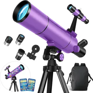 Telescope for  & Adults, 80mm Aperture 500mm Astronomical Professional Telescope for Adults High , Portable Travel Telescopes for Beginners with Tripod & Adapter, Stickers, Backpack