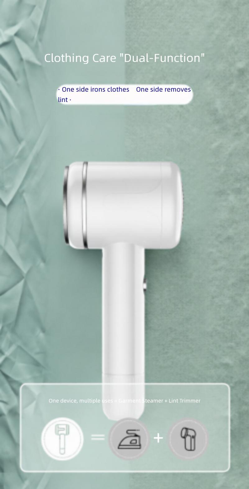 Portable iron dual-use dry and wet handheld garment steamer, home lint trimmer, hair removal steamer two-in-one