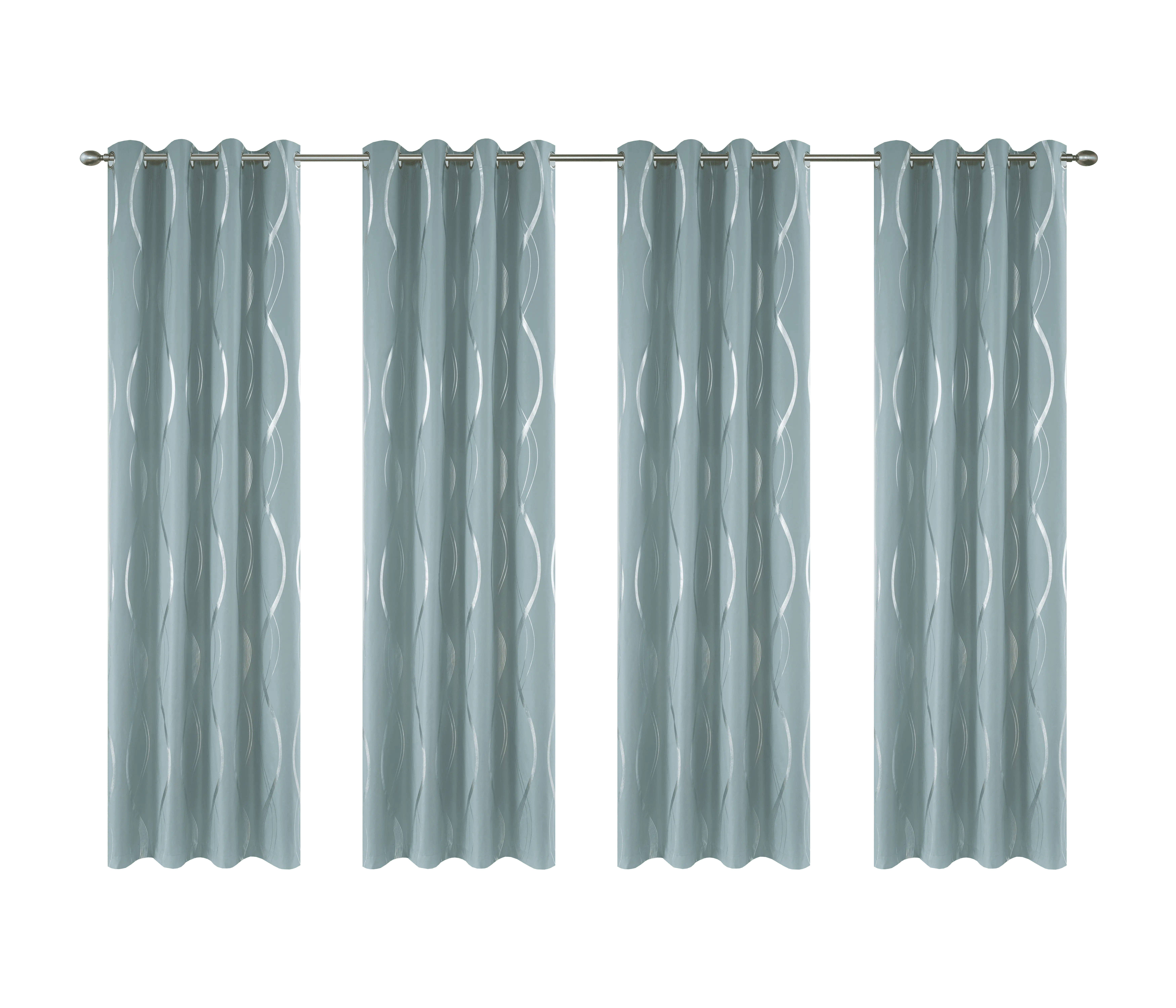 4-Piece Set Block-Out Curtains, Stained-Glass Wave Pattern, Breathable Lightweight Blackout Drapes, ADHD-Friendly Sleep Privacy & Room Darkening, Heat-Insulated Home Decor for Bedroom & Living Room, All-Season Use, 4-Piece Set Curtains