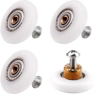 Atoplee shower door rollers Wheels replacement- 4pcs 27mm Replacement Part Bathroom Glass Door Runner Sliding Shower Door Roller Wheel (Roller Diameter 27mm)