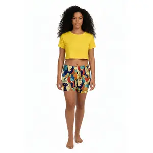 African Print Stretch Shorts Juneteenth — Àwọn Ìyá ASAKE-OGE