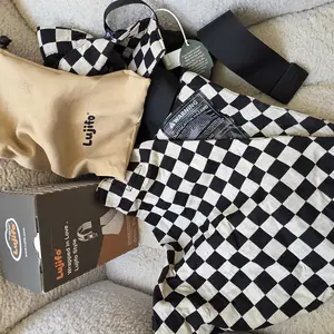 LUJIFO Check Baby Sling Carrier – Lightweight, Compact & Easy-to-Use Carrier with Front & Back Dual Adjustable Buckles, Fits Toddlers, Portable for Travel