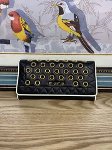 Pre-owned miumiu Crocodile Embossed Long Wallet & Card Holder, Dark Coffee Hue, Premium Designer Accessory with Gold Logo