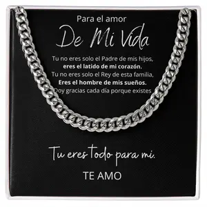 Regalo de Navidad Para Esposo Regalo de Cumpleaños Aniversario Collar Hombre To My Husband Man Boyfriend Cuban Chain Necklace