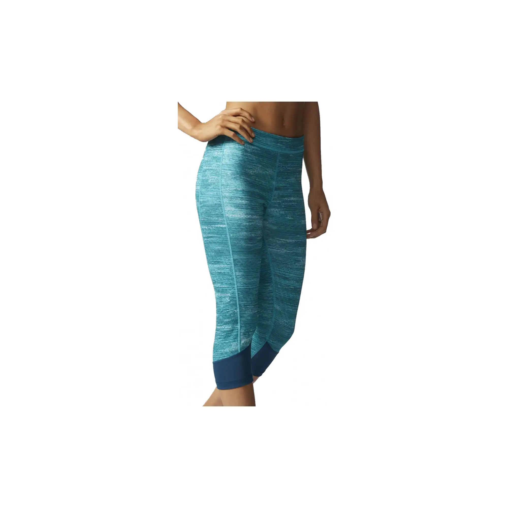Techfit Printed Heather Capris "Green / Silver" AJ2269