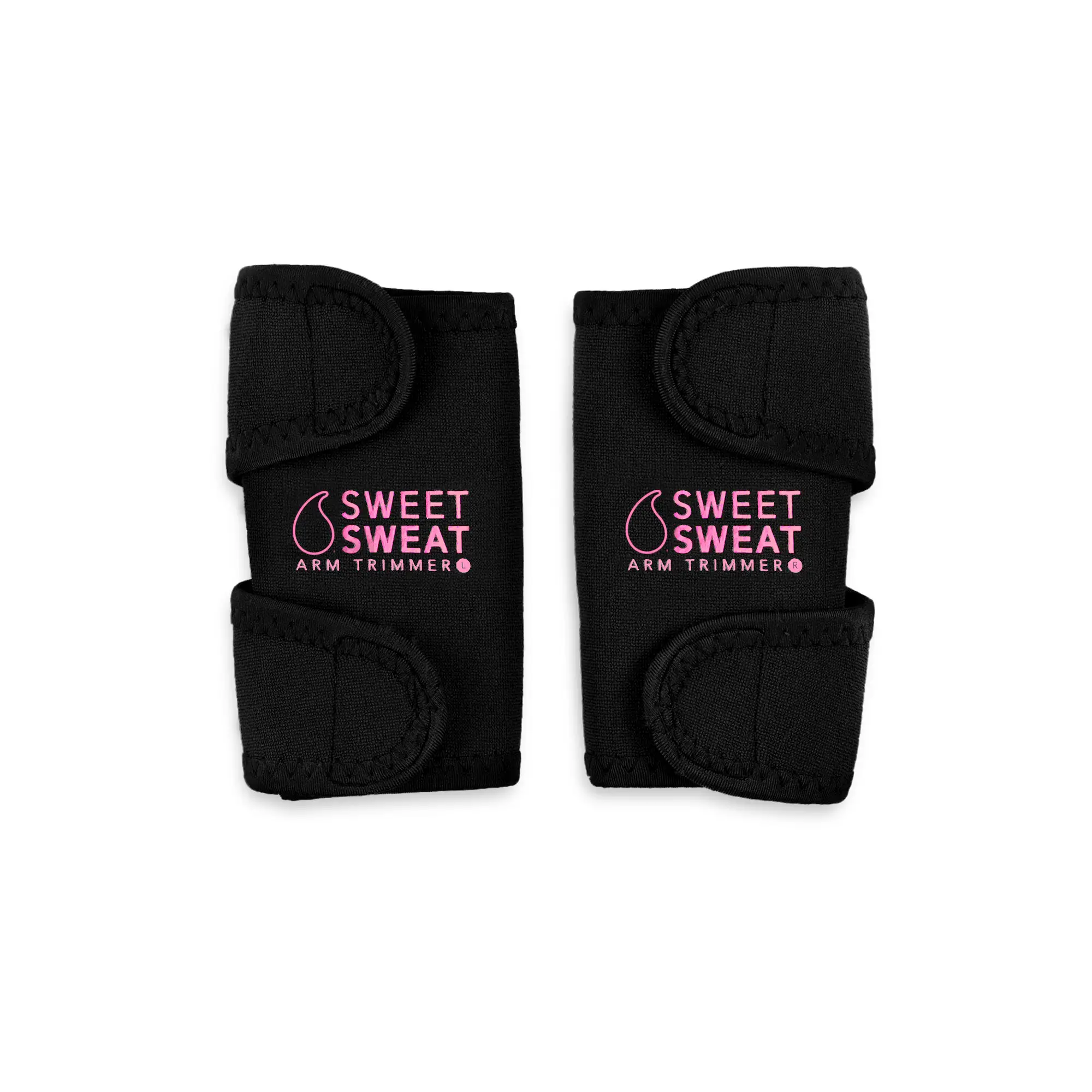 Sports Research Sweet Sweat Arm Trimmers for Men & Women | Increases Heat & Sweat Production to The Bicep Area | Includes Mesh Carrying Bag (Pink, Med