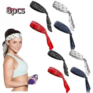 8PCS Elastic Headbands Suitable for Both Men And Women, Designed for Sports Activities. These Camo-Patterned Hair Bands Are Adjustable, Non-Slip, And at Wicking Away Sweat, Making Them Ideal for Yoga, Workouts, And Running