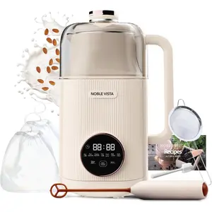 8 in 1 35 Oz Automatic Nut Milk Maker with Milk Stirrer Delay Start Boil for Plant Based Cold Drinks Juice