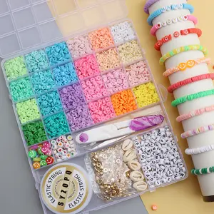 6000pcs Soft Clay Bead Set, DIY Mix Beads for Bracelets & Necklaces, Polymer Clay Jewelry Making Kit, Beginner Friendly, Perfect Birthday Party Gift