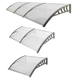 【Summervibes】Karlhome Window Awning Door Awning, Polycarbonate Cover Front Door Outdoor Patio Awning UV Protection Rain Snow Sun Protection Hollow Core Panel, High Quality ABS and Polycarbonate Material
