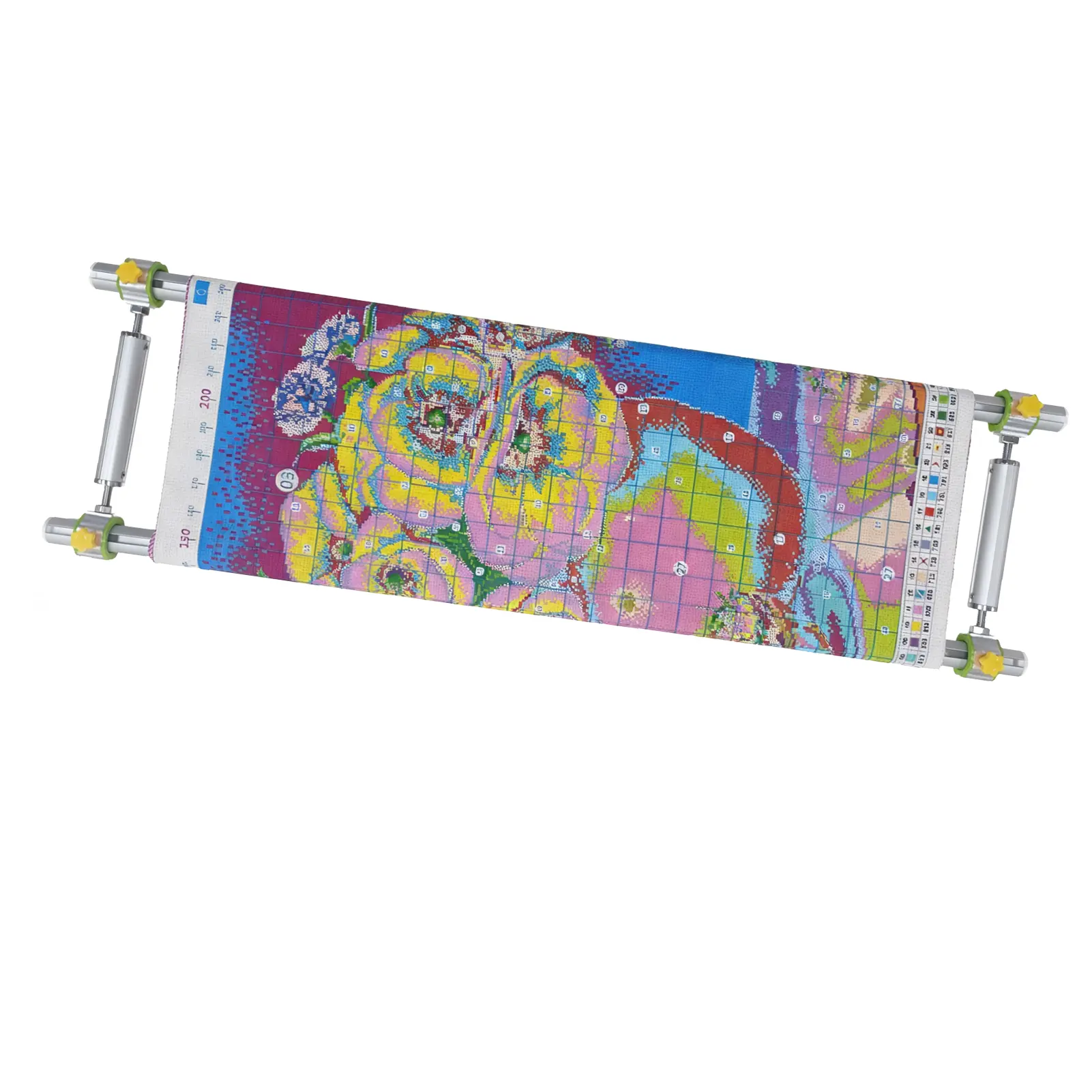Couple Embroidery Art 39.4in (100CM) 4-Slot Cross Bar 15CM Adjustable Side Bars Sliding Cross Stitch Frame -  2.8CM Diameter Aluminum Alloy 4-Slot Extra Thick Scroll with Adjustable Width and Length for Cross Stitch Needlepoint Quilting Universal
