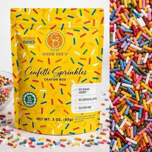 Good Dee’s Sugar Free Confetti Sprinkles – Keto Friendly, Gluten Free, Dye Free Dessert Topping – No Artificial Colors, Low Carb Rainbow Confetti for Cakes, Cupcakes & Cookies (3 oz)
