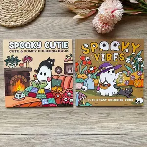 2/4-Pack Adult Halloween Coloring Book Set - Popular Cute Design, Thick High-Quality Paper - Ghosts & Diverse Themes, Perfect Halloween Gift