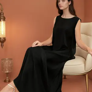 Women's Sleeveless Vest Long Robe Underwear Plain Color Muslim Women Clothing B007, Comfortable Daily Wear, Stylish & Versatile Design, Modest Muslim Outfits, Muslim Women Gowns