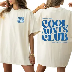 Cool Aunts Club Shirt, Cool Aunt Graphic Printed T-shirt, Promoted To Aunt Shirt, Future Aunt Gifts, Sister Gifts, New Aunt Tee Shirt Cotton Fabric Comfort Fit, Auntie Shirt Women's Top Womenswear Chic Style