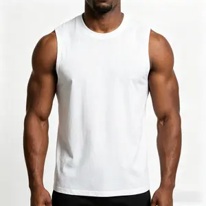 Men's 220g 100% Cotton Soft Loose Tank Tops - Combed Compact Siro Spun Fabric, Breathable Sweat-Wicking Skin-Friendly Stylish Relaxed Fit Minimalist Summer Sleeveless Tees, Streetwear Cargo Day Menswear Casual Activewear for Sneakers & Sweatpants Pairing