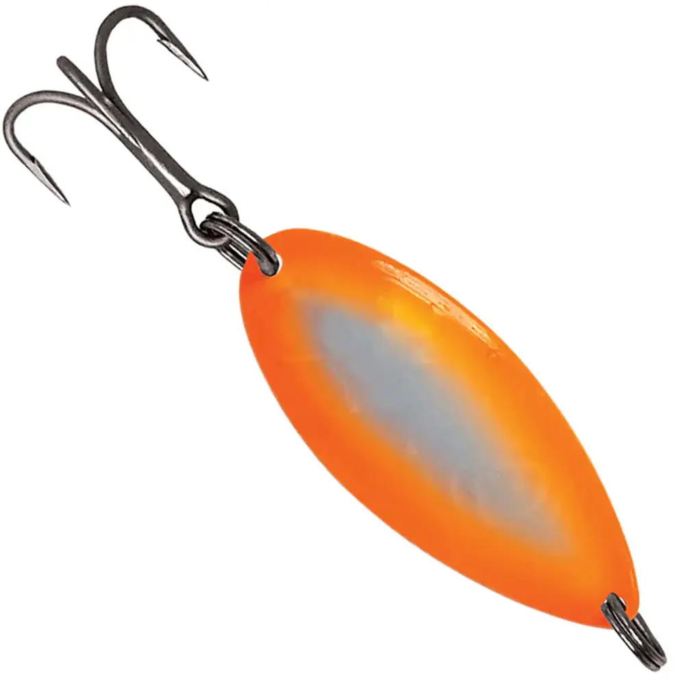 All-Metal Hump-Back Fishing Spoons with Moonshine Glow, Pre-Hooked Wobbling Lure for Freshwater Fishing
