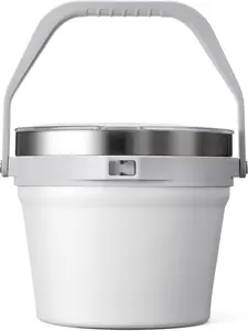 7L Insulated Ice Bucket with LidDouble Wall Vacuum Stainless Steel Beverage Bucket Keeps Frozen LongerHolds 6 Longnecks or 3 Bottles of Winefor , Champagne, Large Parties(White)