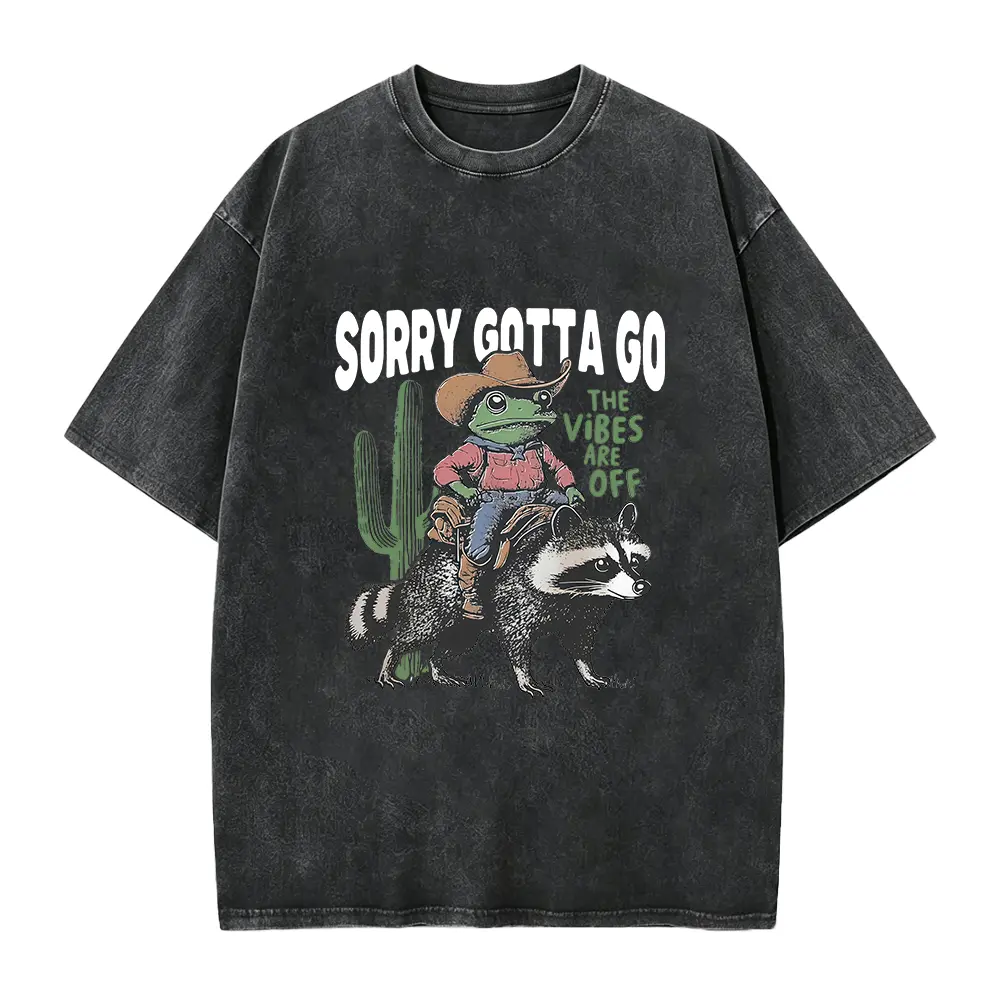 Vibes Are Off T-Shirt, Sorry Gotta Go, Vintage Frog Tshirt, Funny Retro Shirt, Graphic Tee, Funny Unisex Aesthetic Tshirt