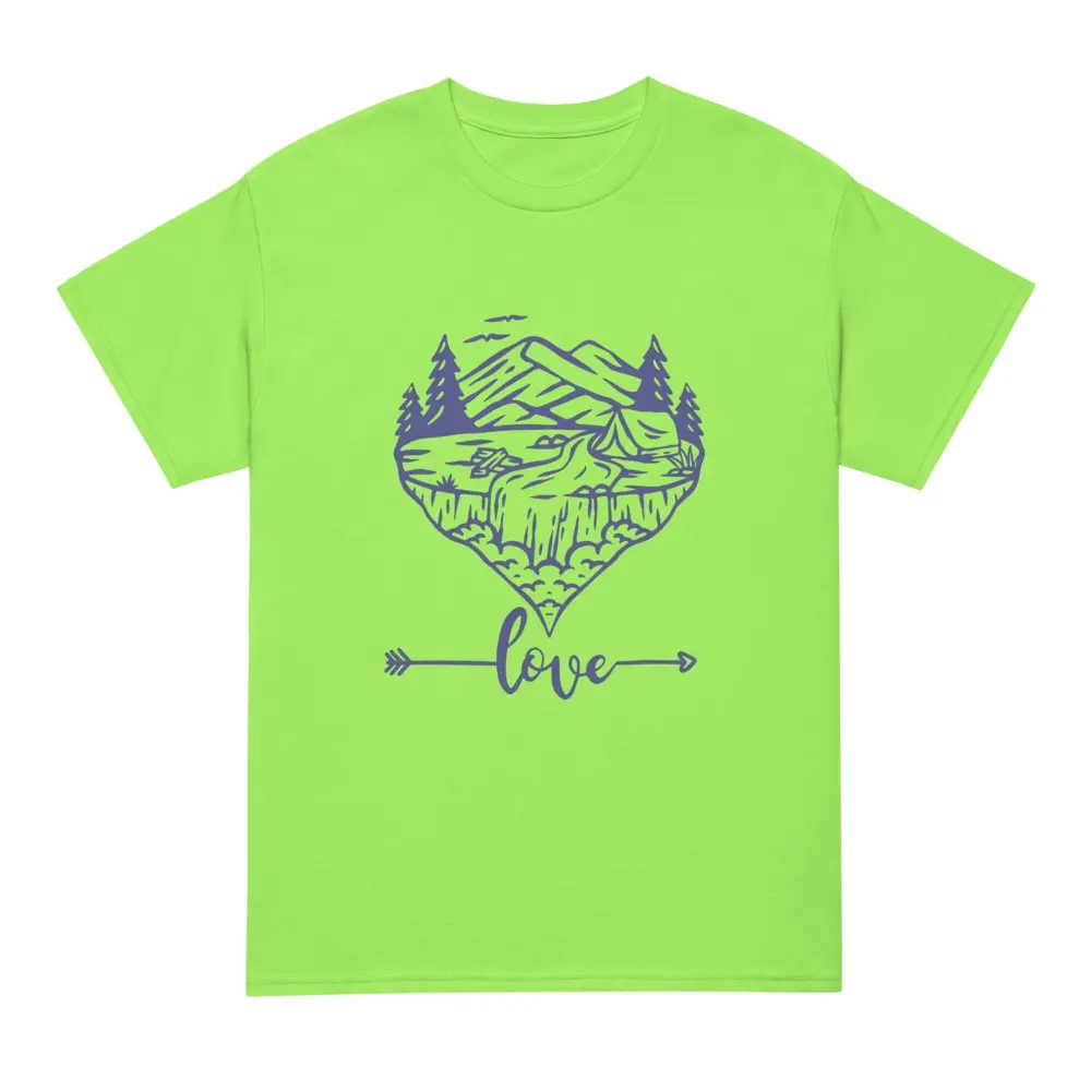 Nature Love Heart Arrow Graphic Tee Unisex Sports DryBlend® Short Sleeve T-Shirt Gildan 8000