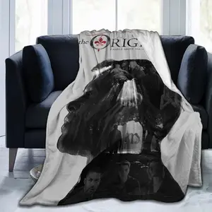 The Originals TV Series Flannel Blanket - Ultra-Soft All-Season Throw with Vampire Silhouette Design, Perfect for Sofa, Bed, Travel, Camping, Living Room, Office Decor - Modern Style, Ideal Gift, Camping Accessory | Themed Decor | Plush Texture, Applies t