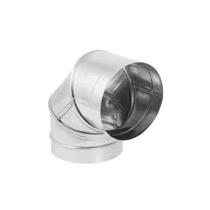 DuraVent DBK 6 in Stainless Steel Single Wall 90 Degree Elbow Stove Pipe, Silver