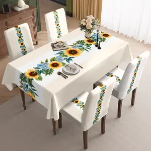 2/5/7PCS restaurant chair decoration, sunflower and blue flower vine decoration, detachable and washable, dirt resistant, sewn and sealed, suitable for home, office, hotel chair decoration