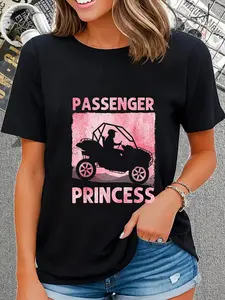 100% Cotton Funny SxS Art For Women Girl SxS UTV Offroading Side By Side T-Shirt