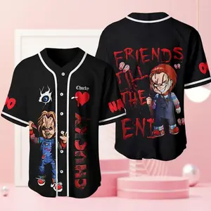 Custom Chucky Halloween Baseball Jersey – Personalized Horror Fan Shirt, Unisex Streetwear, Laid-Back Vibe, Always in Style