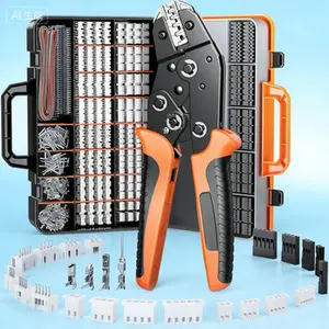 Professional Ratcheting Crimping Tool Kit with 620Pcs Terminals and 1600Pcs Pins| AWG 28-16 Wire Crimper for 0.08-1.5mm² Cables| Reusable Hand Tool for Electrical Connectors| Secure Crimps for DIY Projects and Repairs