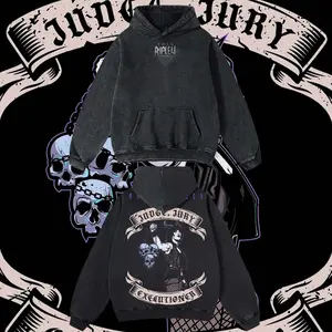 Reality.Wear Limited Judge Jury - WWE Hoodie Tshirt Acid Washed Heavyweight Cotton Tshirt, 100% Cotton retro Washed anime t-shirt, vintage streetwear tee, Y2K graphic top